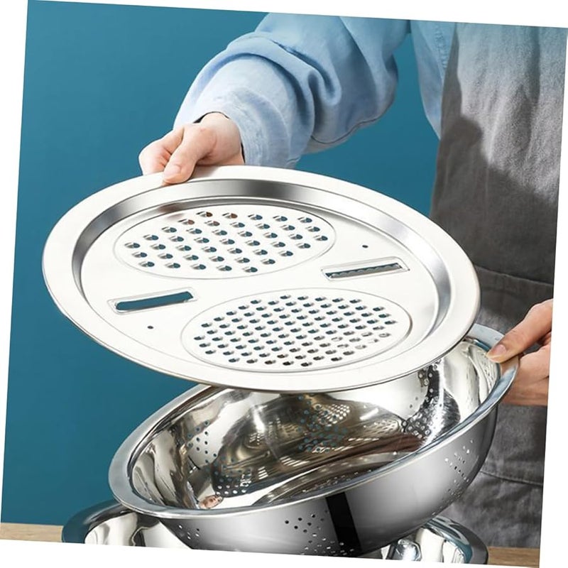 Mobestech 2Pcs Stainless Steel Rotary Kitchen Grater Vegetable Cheese Potato Shredder Slicer Dishwasher Safe - Image 4